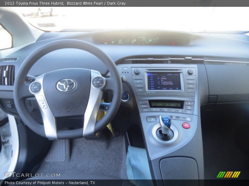 Blizzard White Pearl / Dark Gray 2013 Toyota Prius Three Hybrid