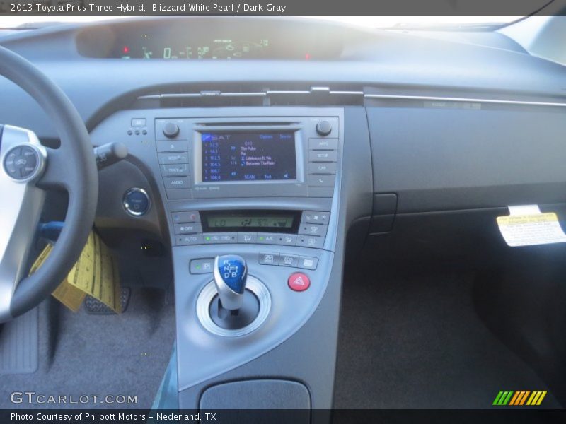 Blizzard White Pearl / Dark Gray 2013 Toyota Prius Three Hybrid