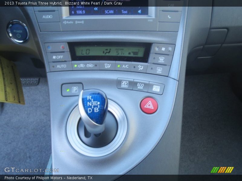 Blizzard White Pearl / Dark Gray 2013 Toyota Prius Three Hybrid