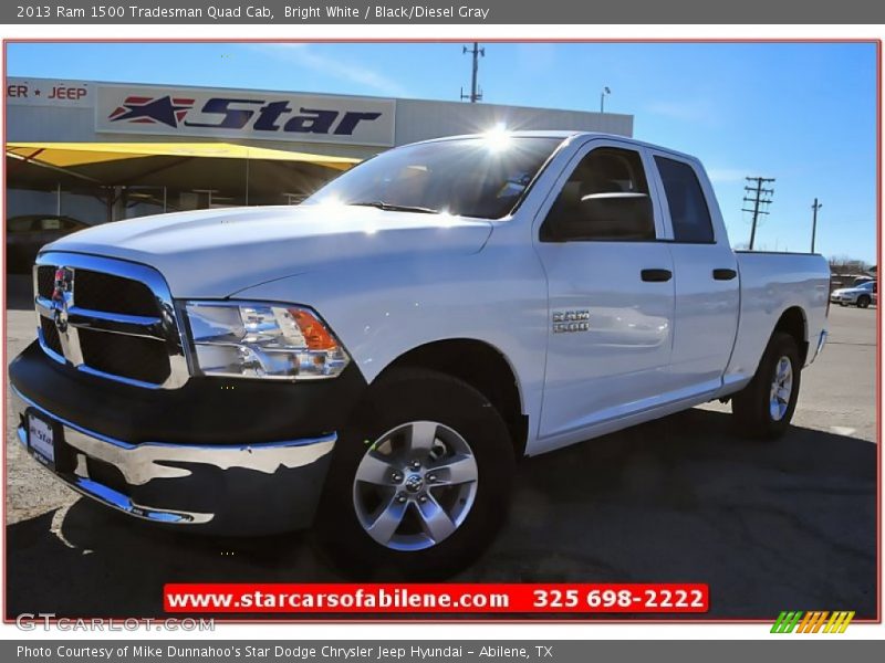 Bright White / Black/Diesel Gray 2013 Ram 1500 Tradesman Quad Cab