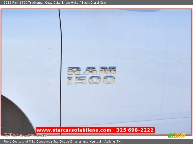 Bright White / Black/Diesel Gray 2013 Ram 1500 Tradesman Quad Cab