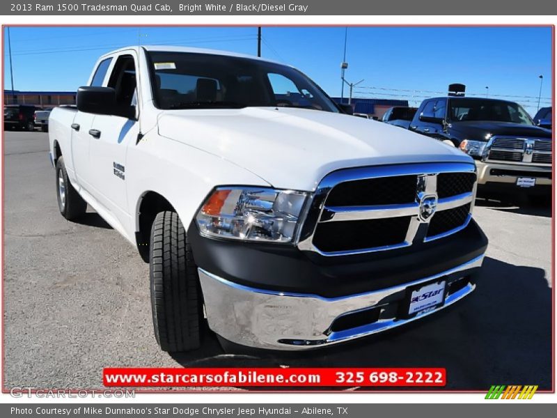 Bright White / Black/Diesel Gray 2013 Ram 1500 Tradesman Quad Cab