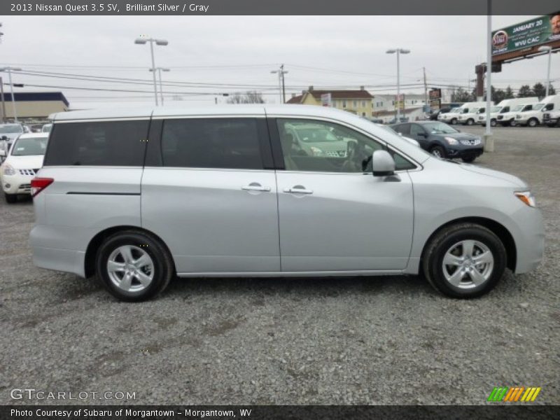 Brilliant Silver / Gray 2013 Nissan Quest 3.5 SV