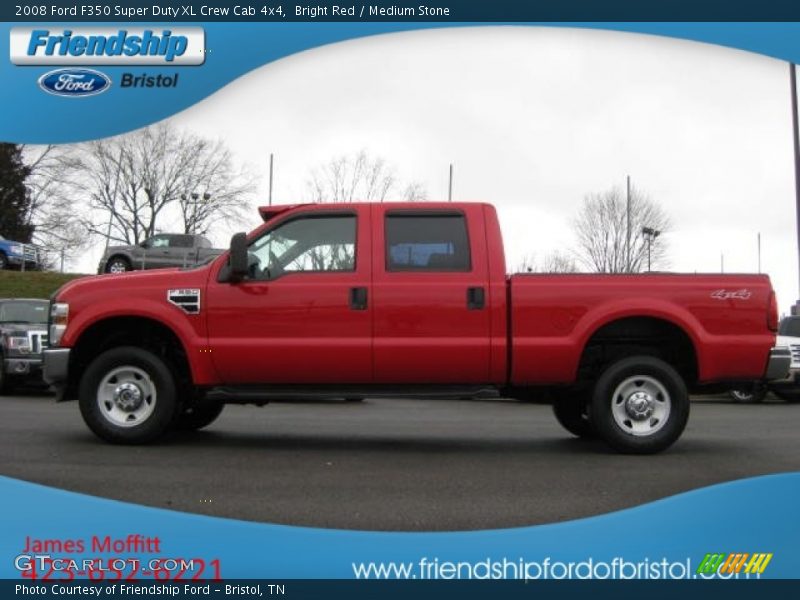 Bright Red / Medium Stone 2008 Ford F350 Super Duty XL Crew Cab 4x4