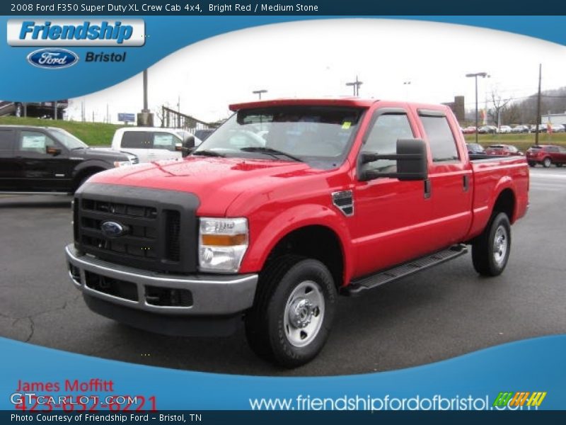 Bright Red / Medium Stone 2008 Ford F350 Super Duty XL Crew Cab 4x4