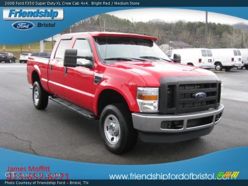 Bright Red / Medium Stone 2008 Ford F350 Super Duty XL Crew Cab 4x4