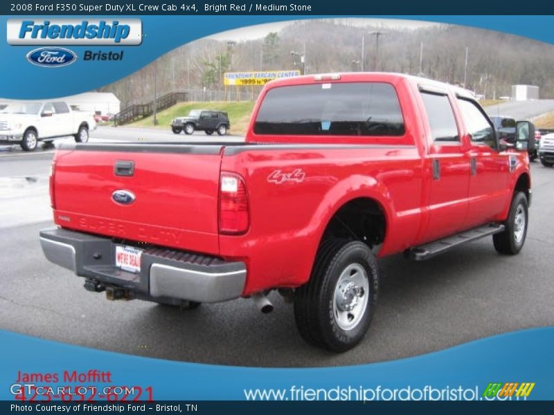 Bright Red / Medium Stone 2008 Ford F350 Super Duty XL Crew Cab 4x4
