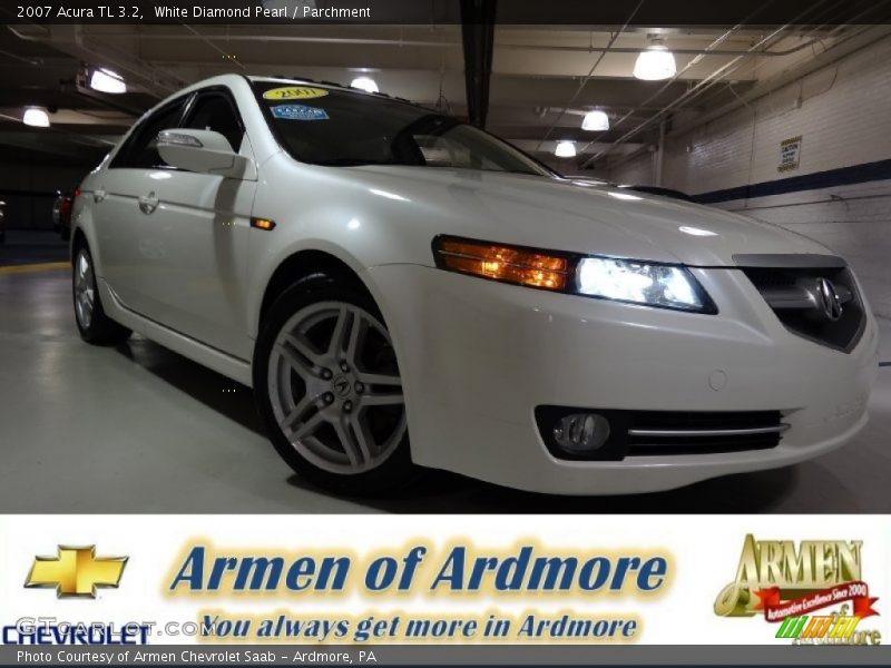 White Diamond Pearl / Parchment 2007 Acura TL 3.2
