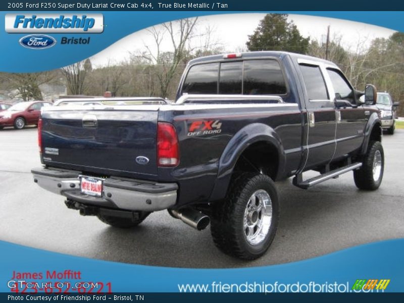 True Blue Metallic / Tan 2005 Ford F250 Super Duty Lariat Crew Cab 4x4