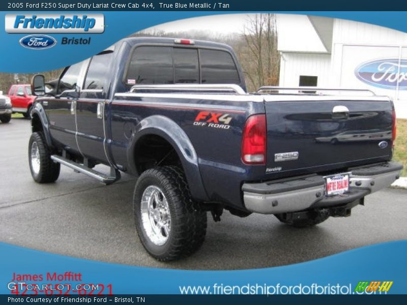 True Blue Metallic / Tan 2005 Ford F250 Super Duty Lariat Crew Cab 4x4