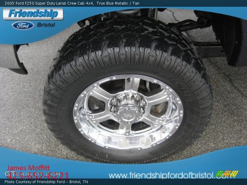 True Blue Metallic / Tan 2005 Ford F250 Super Duty Lariat Crew Cab 4x4