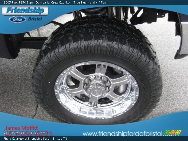 True Blue Metallic / Tan 2005 Ford F250 Super Duty Lariat Crew Cab 4x4