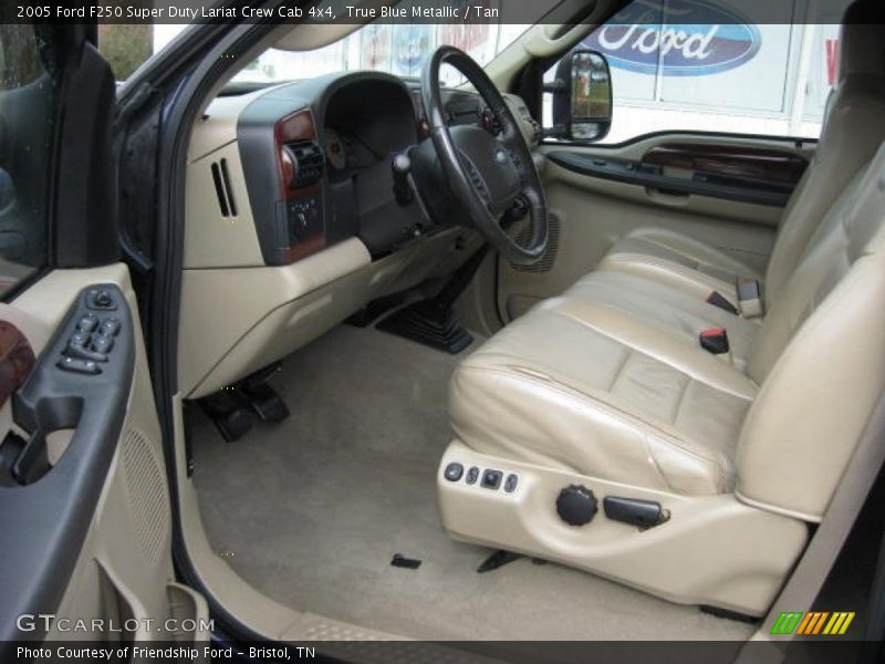 True Blue Metallic / Tan 2005 Ford F250 Super Duty Lariat Crew Cab 4x4