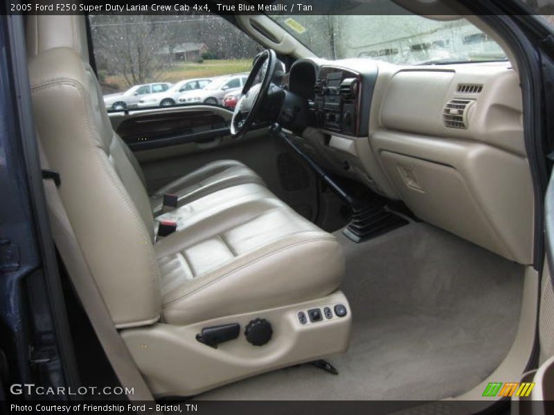 True Blue Metallic / Tan 2005 Ford F250 Super Duty Lariat Crew Cab 4x4