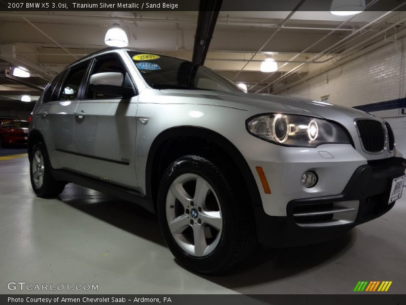 Titanium Silver Metallic / Sand Beige 2007 BMW X5 3.0si