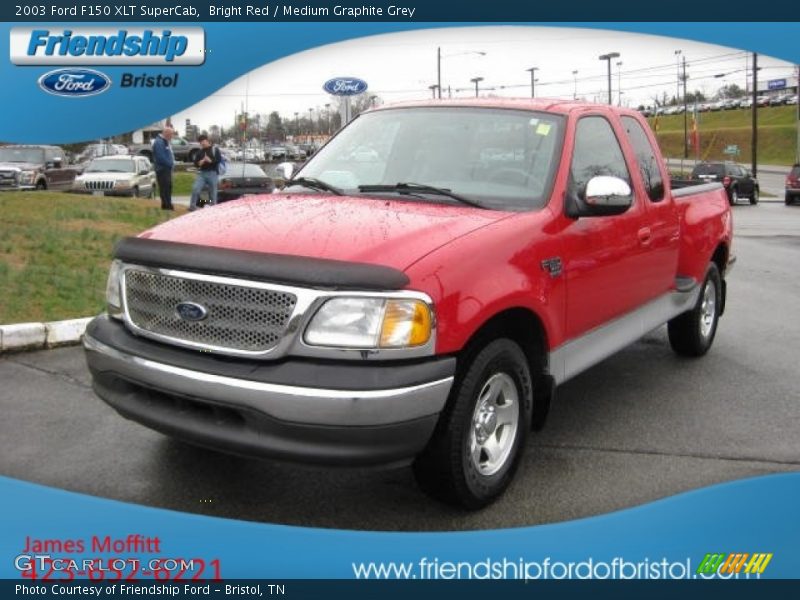 Bright Red / Medium Graphite Grey 2003 Ford F150 XLT SuperCab