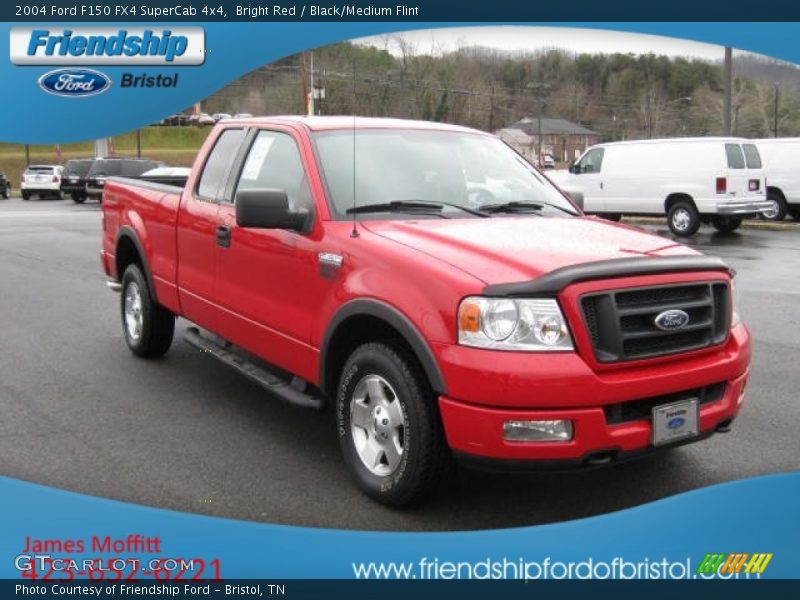 Bright Red / Black/Medium Flint 2004 Ford F150 FX4 SuperCab 4x4