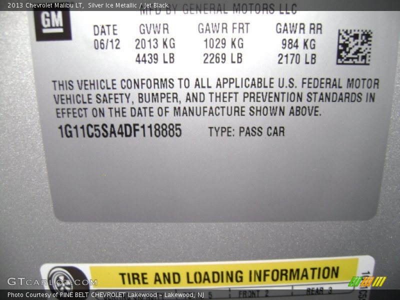 Silver Ice Metallic / Jet Black 2013 Chevrolet Malibu LT