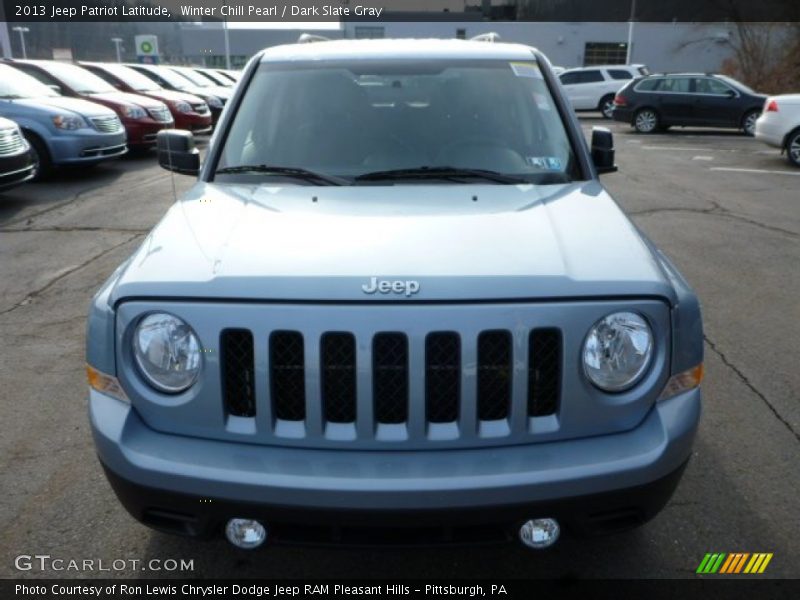 Winter Chill Pearl / Dark Slate Gray 2013 Jeep Patriot Latitude