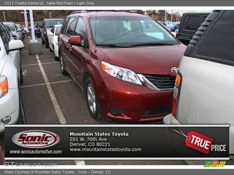 Salsa Red Pearl / Light Gray 2011 Toyota Sienna LE