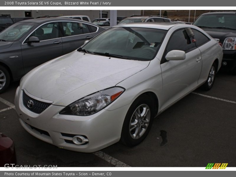Blizzard White Pearl / Ivory 2008 Toyota Solara SE V6 Coupe