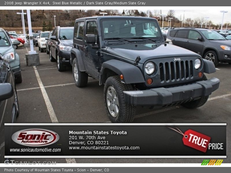 Steel Blue Metallic / Dark Slate Gray/Medium Slate Gray 2008 Jeep Wrangler X 4x4