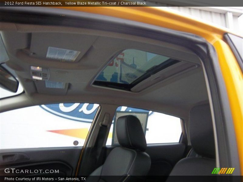 Yellow Blaze Metallic Tri-coat / Charcoal Black 2012 Ford Fiesta SES Hatchback