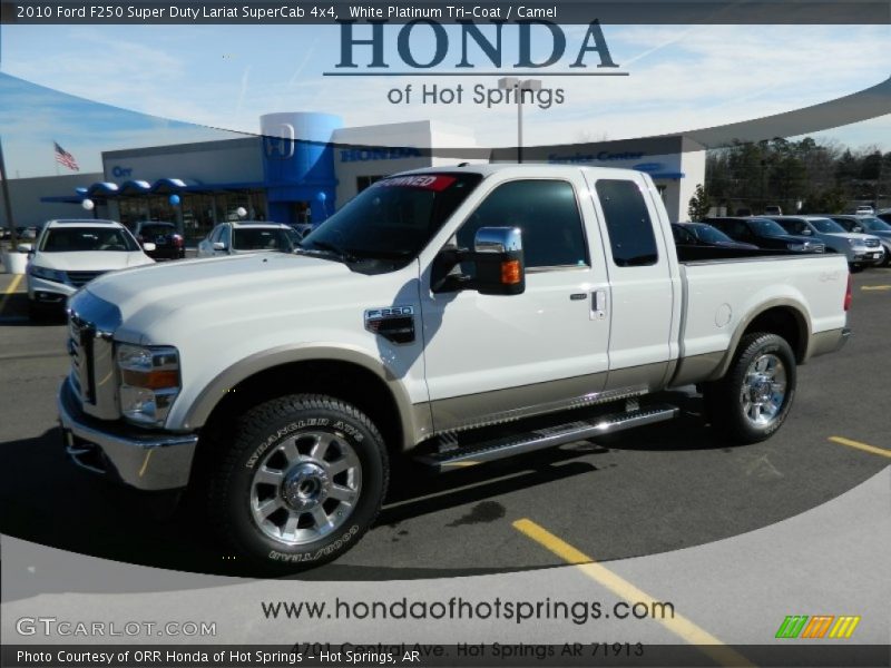 White Platinum Tri-Coat / Camel 2010 Ford F250 Super Duty Lariat SuperCab 4x4