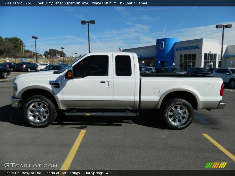 White Platinum Tri-Coat / Camel 2010 Ford F250 Super Duty Lariat SuperCab 4x4