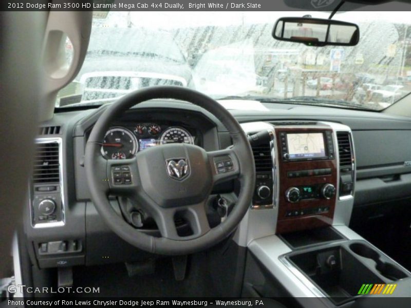 Bright White / Dark Slate 2012 Dodge Ram 3500 HD Laramie Mega Cab 4x4 Dually