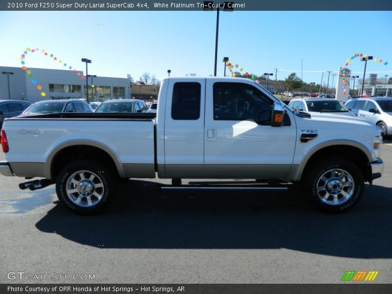 White Platinum Tri-Coat / Camel 2010 Ford F250 Super Duty Lariat SuperCab 4x4