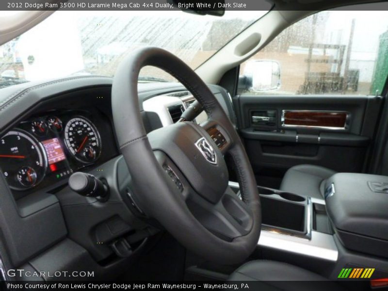 Bright White / Dark Slate 2012 Dodge Ram 3500 HD Laramie Mega Cab 4x4 Dually