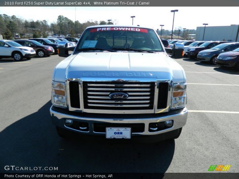 White Platinum Tri-Coat / Camel 2010 Ford F250 Super Duty Lariat SuperCab 4x4