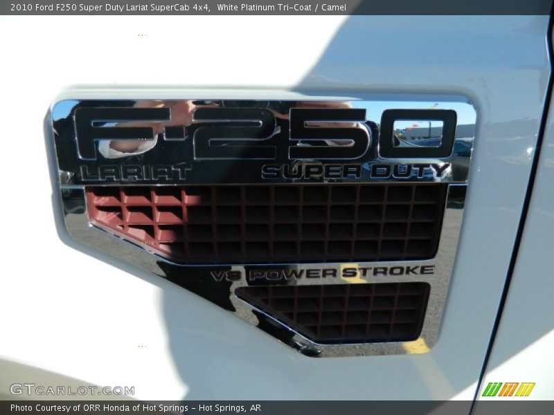 White Platinum Tri-Coat / Camel 2010 Ford F250 Super Duty Lariat SuperCab 4x4