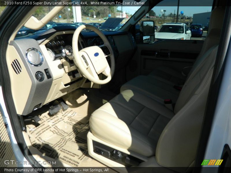 White Platinum Tri-Coat / Camel 2010 Ford F250 Super Duty Lariat SuperCab 4x4