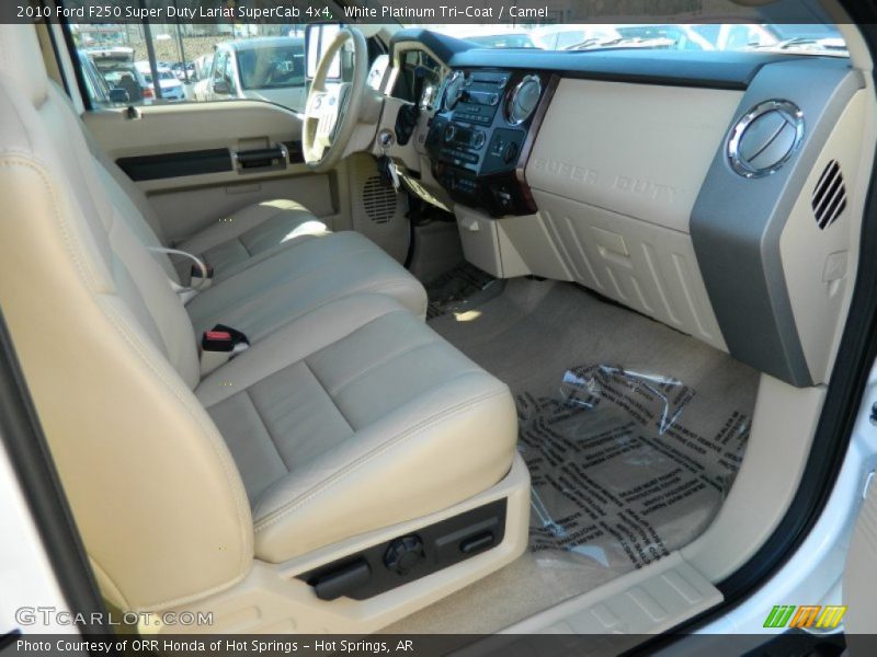 White Platinum Tri-Coat / Camel 2010 Ford F250 Super Duty Lariat SuperCab 4x4