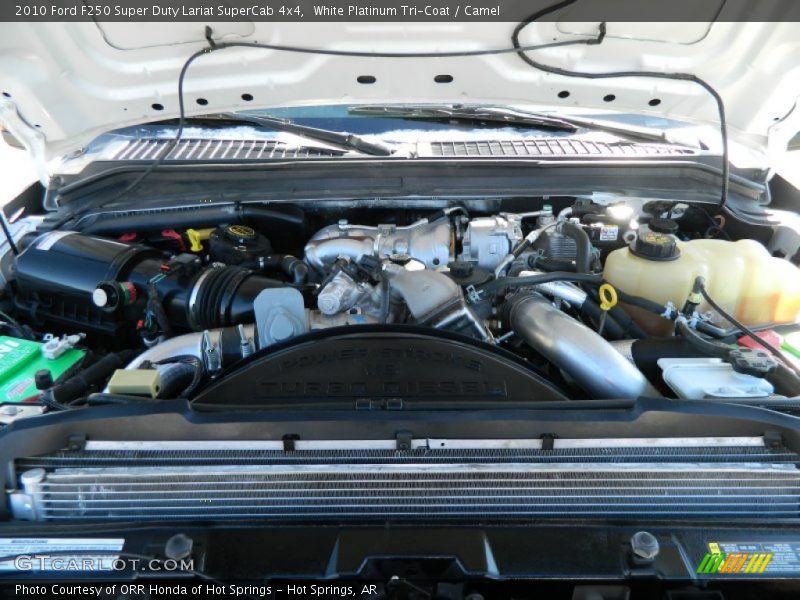White Platinum Tri-Coat / Camel 2010 Ford F250 Super Duty Lariat SuperCab 4x4