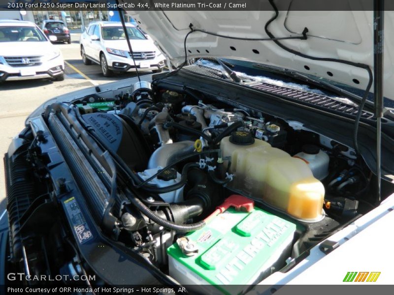 White Platinum Tri-Coat / Camel 2010 Ford F250 Super Duty Lariat SuperCab 4x4