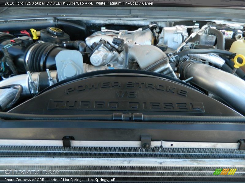 White Platinum Tri-Coat / Camel 2010 Ford F250 Super Duty Lariat SuperCab 4x4