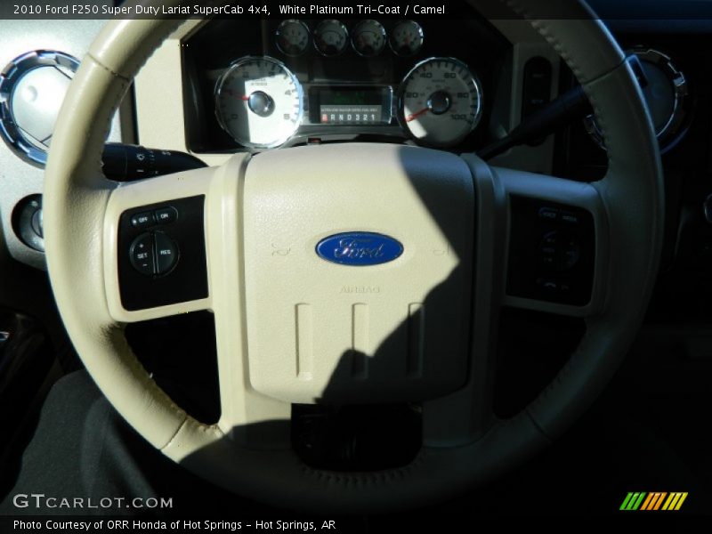 White Platinum Tri-Coat / Camel 2010 Ford F250 Super Duty Lariat SuperCab 4x4