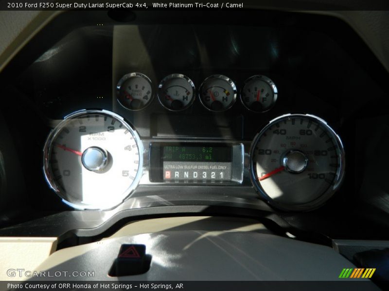 White Platinum Tri-Coat / Camel 2010 Ford F250 Super Duty Lariat SuperCab 4x4