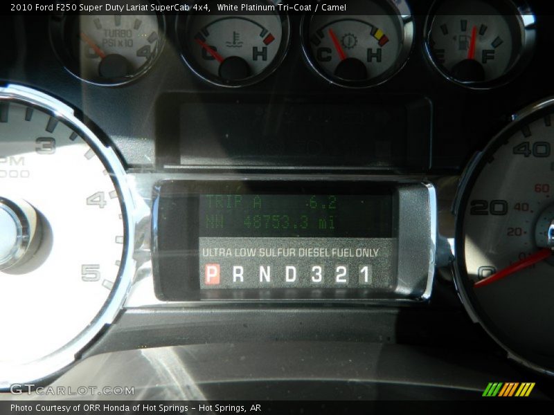 White Platinum Tri-Coat / Camel 2010 Ford F250 Super Duty Lariat SuperCab 4x4