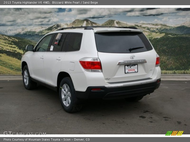 Blizzard White Pearl / Sand Beige 2013 Toyota Highlander V6 4WD