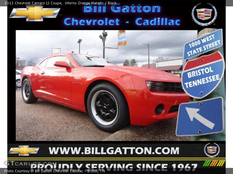 Inferno Orange Metallic / Black 2013 Chevrolet Camaro LS Coupe