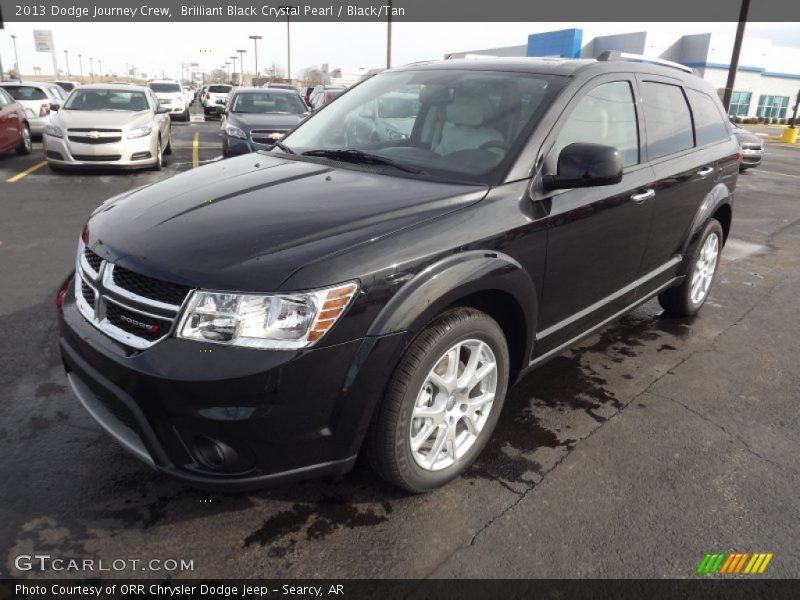 Brilliant Black Crystal Pearl / Black/Tan 2013 Dodge Journey Crew