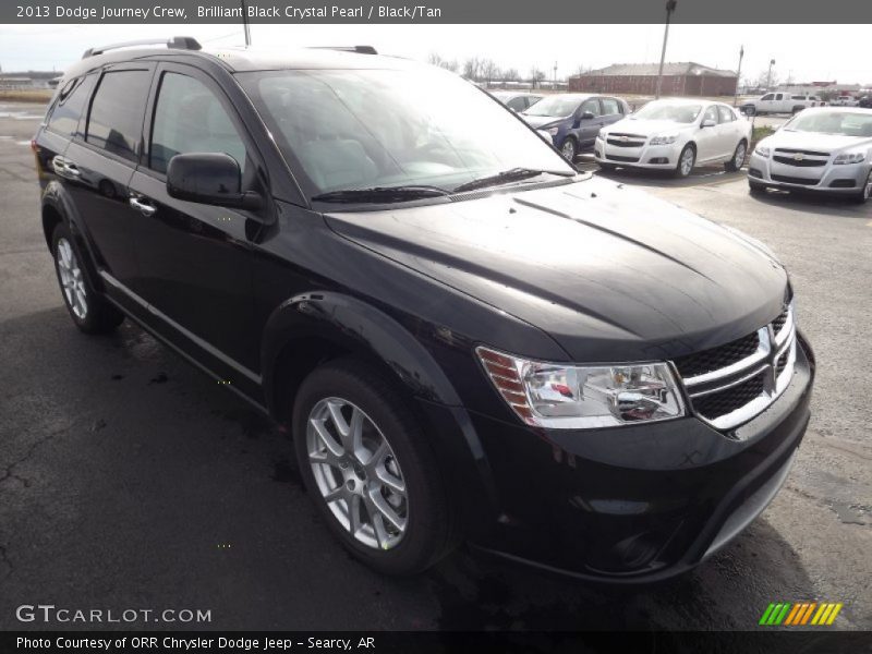 Brilliant Black Crystal Pearl / Black/Tan 2013 Dodge Journey Crew