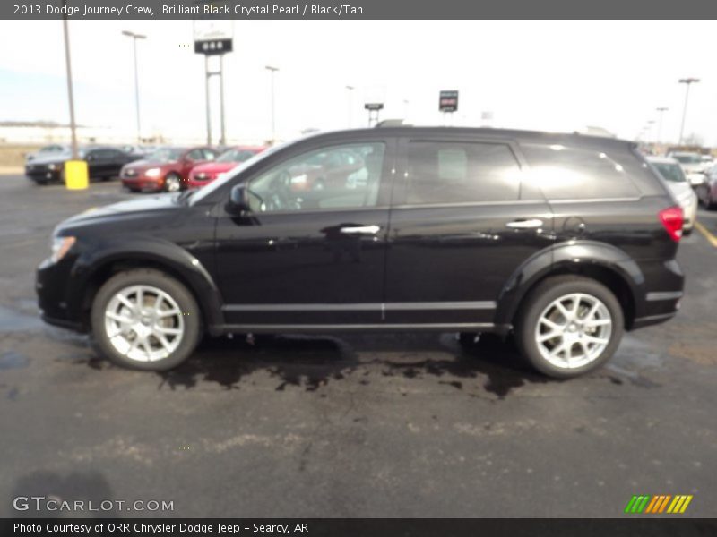 Brilliant Black Crystal Pearl / Black/Tan 2013 Dodge Journey Crew
