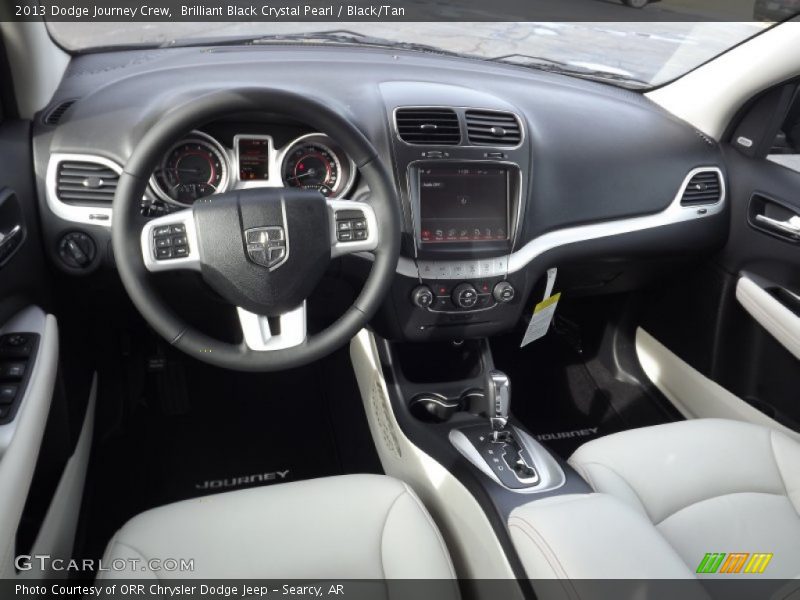 Brilliant Black Crystal Pearl / Black/Tan 2013 Dodge Journey Crew