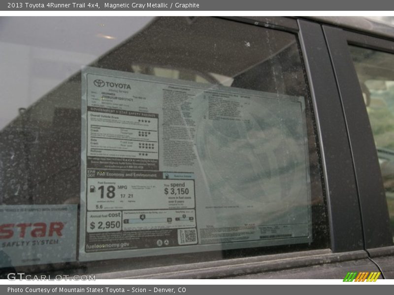 Magnetic Gray Metallic / Graphite 2013 Toyota 4Runner Trail 4x4