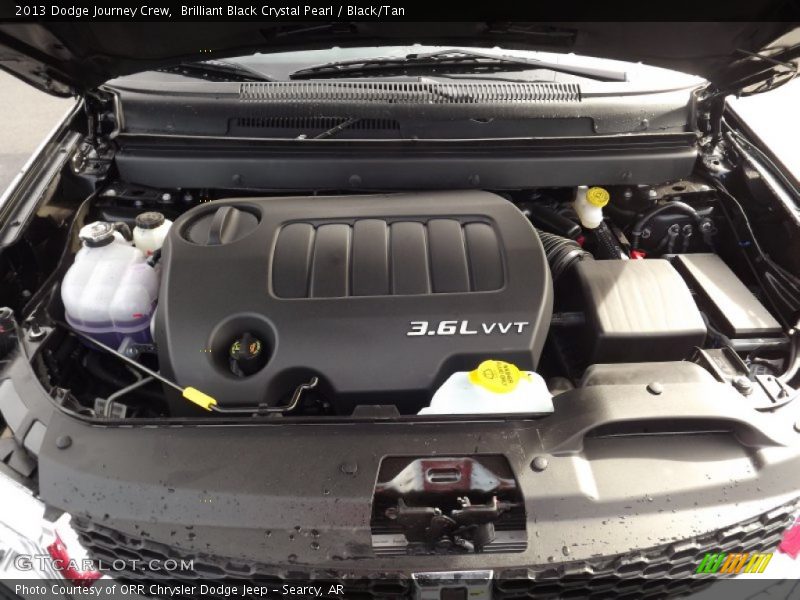 Brilliant Black Crystal Pearl / Black/Tan 2013 Dodge Journey Crew